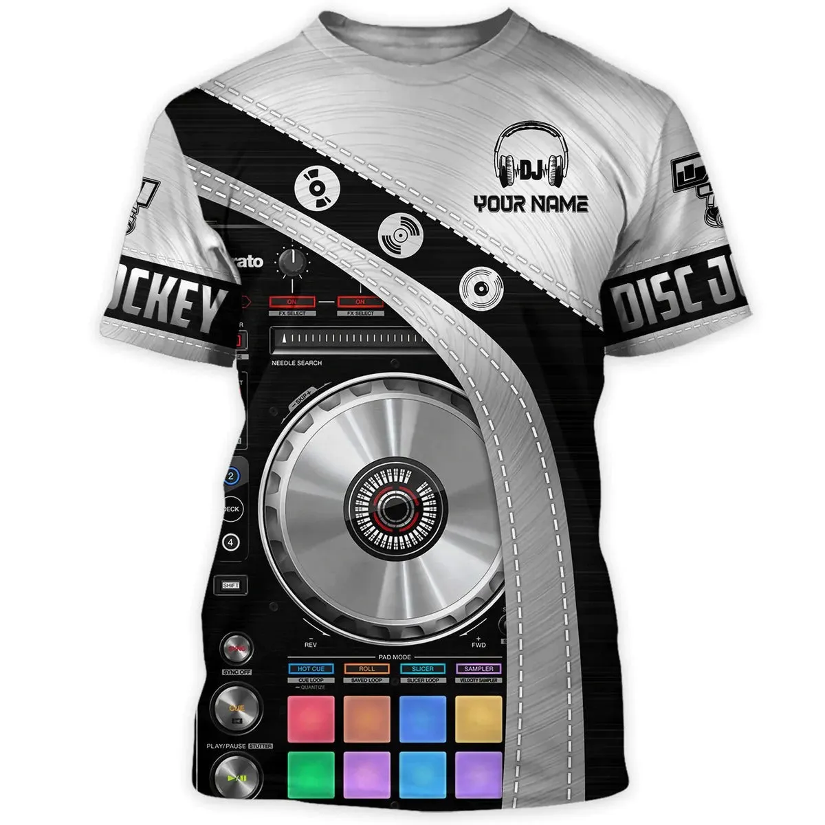 3D Custom DJ Hoodie, Disc Jockey Clothing, Dj Gift For Him Her, DJ Tshirt Metal Pattern