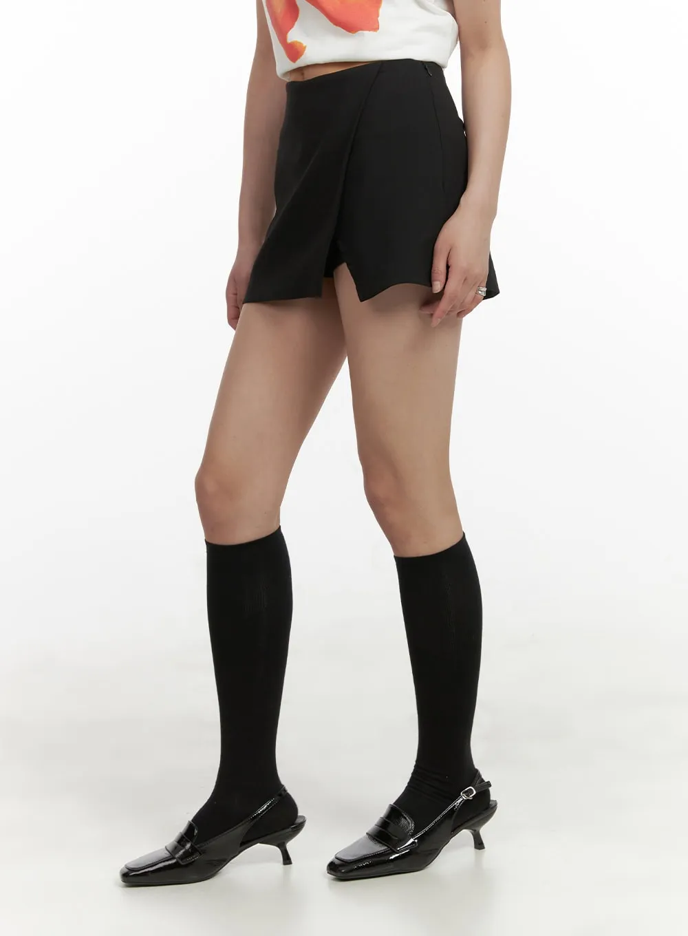 Basic Slit Mini Skorts CY417