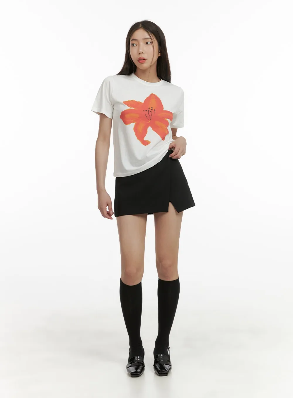 Basic Slit Mini Skorts CY417