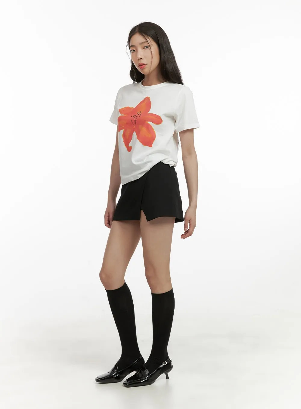 Basic Slit Mini Skorts CY417