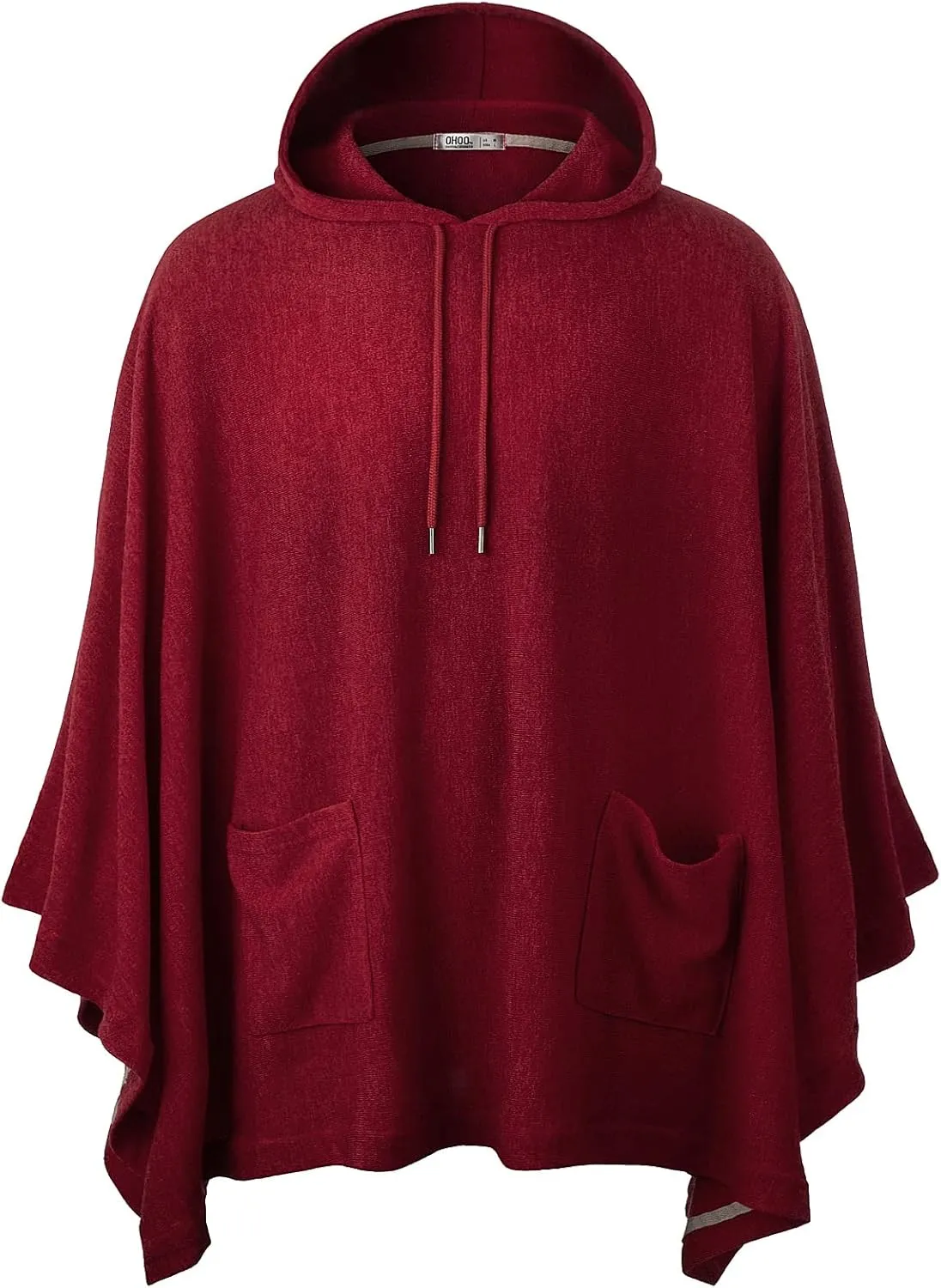 Ohoo Men's Hooded Poncho Cape Cloak Fashion Hoodie Pullover with Pocket