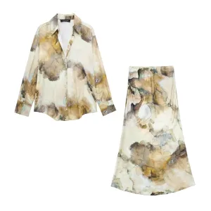 Pre Order:  Color Splash Vintage Shirt   A-Line Skirt