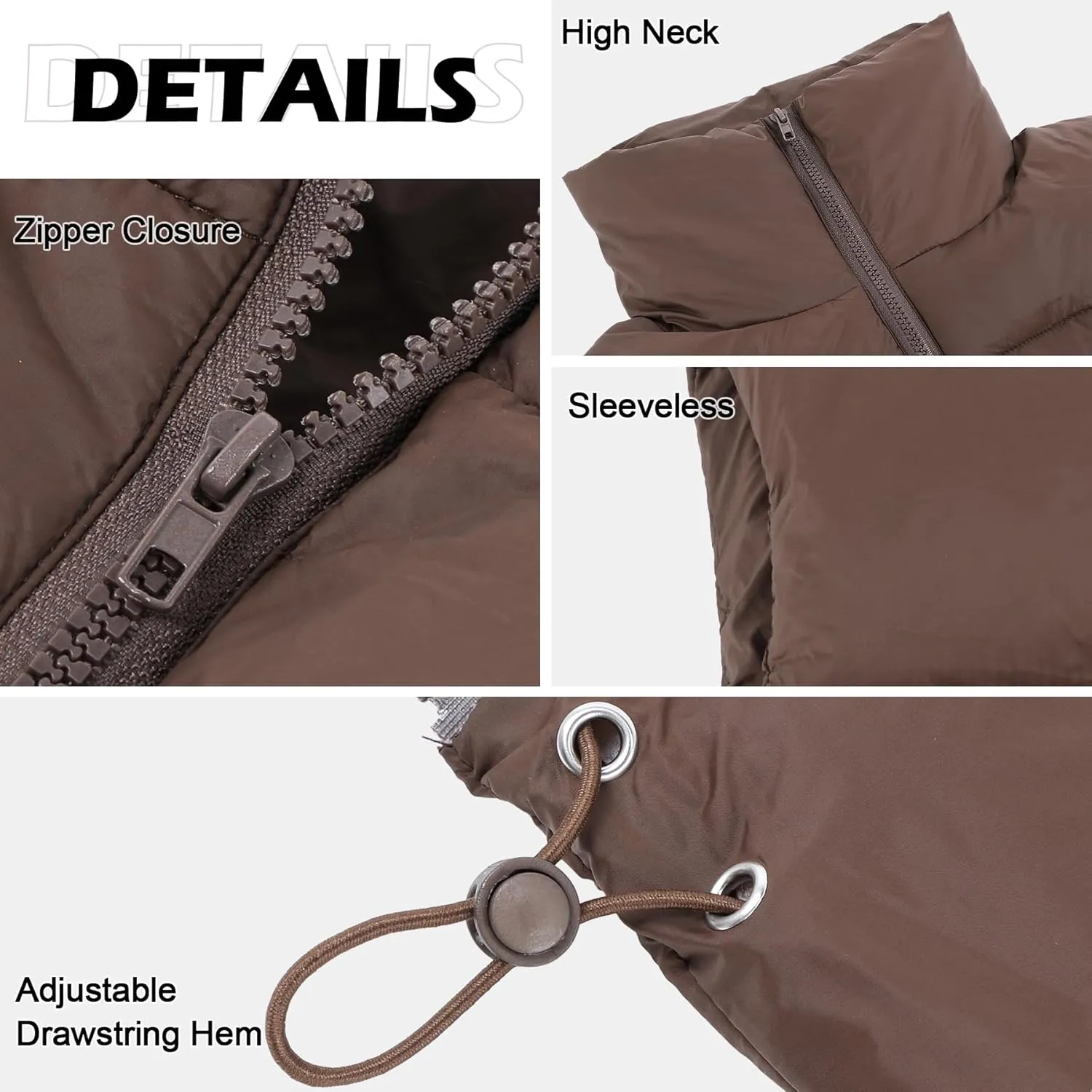 Zando Cropped Puffer Vest Women Sleeveless Outerwear Winter Vest Tops Jackets Lightweight Vests for Women 2025 Trendy Zip